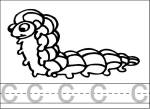  Caterpillar writing and coloring Page