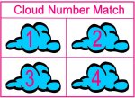 Cloud Number Match Up Game for Preschool Weather Week Theme