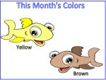 Brown & Yellow Fish Color Poster, teaches colors