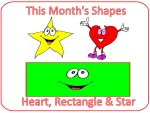 Preschool Julys Shapes are A Star, Heart & Rectangle
