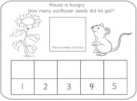 Mouse is hungry print out in black and white