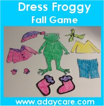 Preschool October Book – Froggy Gets Dressed Book activity – print out frog and his clothes