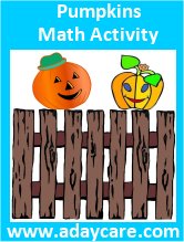Preschool Math – How Many Pumpkins Are Sitting On The Gate –  October Activity