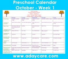 October Calendar for Preschool – Tree theme Lesson plans