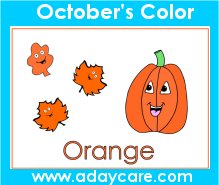 Preschool Curriculum Color Orange Display for October