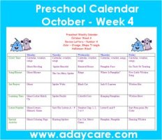 October Calendar for Preschool – Halloween theme Lesson plans