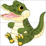 Zoo animal theme crocodile puzzle