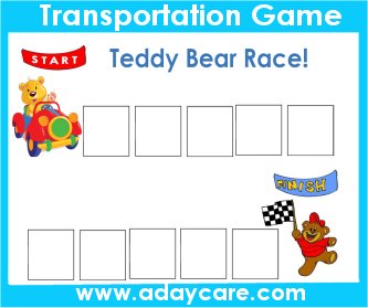 Transportation Theme Game Teddy Bear Car Race