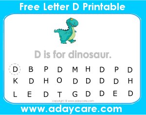 Dinosaur Literacy Letter D