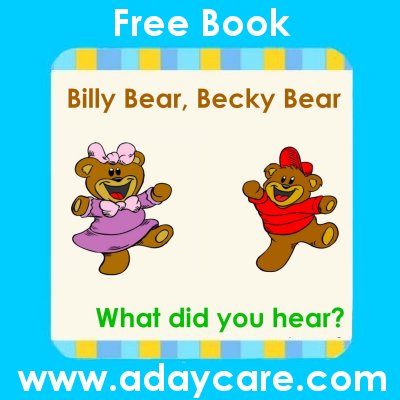Billy Bear Becky Bear Printable Book