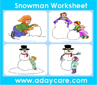 Snowman Sequence Worksheet Cut & Paste