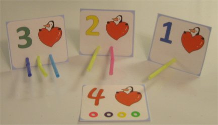 Match up straws by numbers, fine motor activity